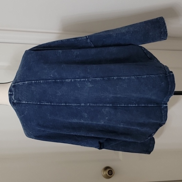 Lumiere Size M Denim Look Pullover Sweatshirt Style Top, Drop Sleeve, EUC - Picture 4 of 12